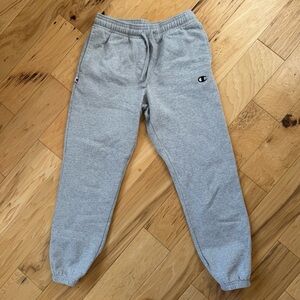 Champion sweatpants jogger fleece gray drawstring lounge size small